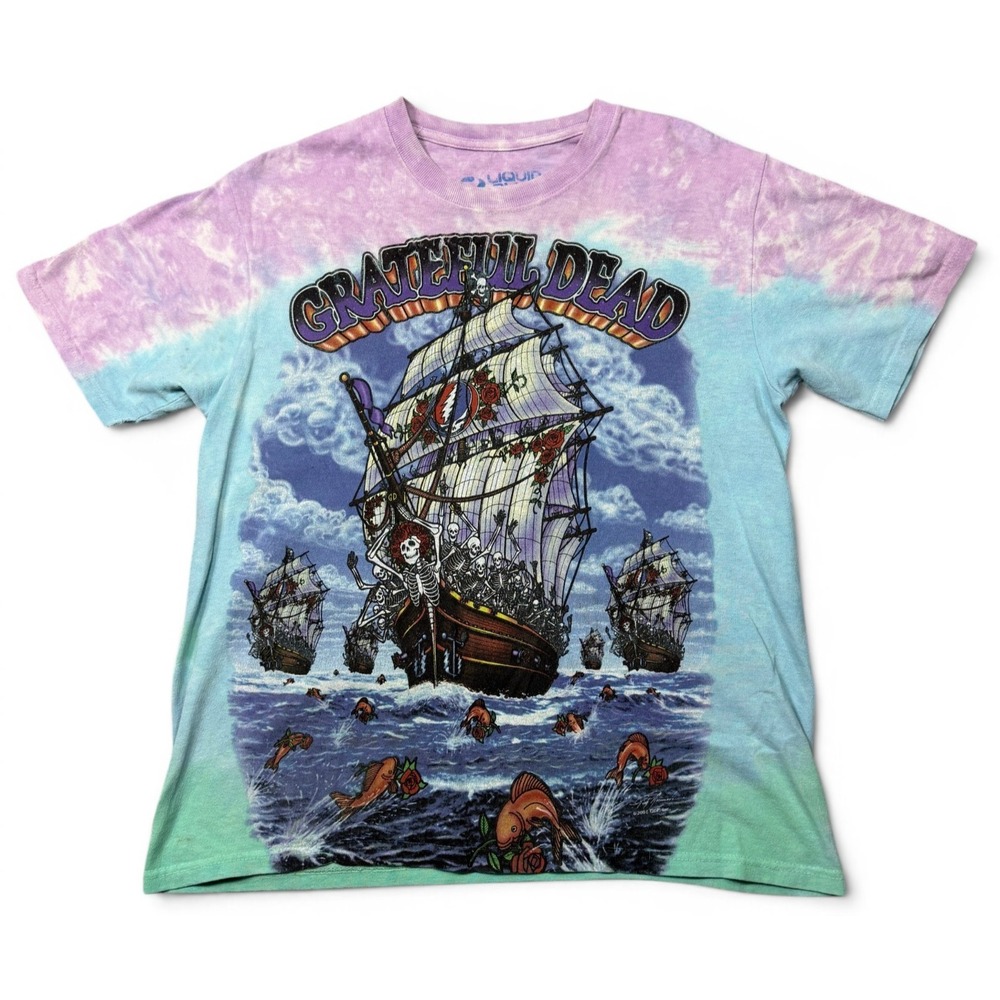 VTG 2001 Liquid Blue Grateful Dead Ship of Fools T Shirt Adult S Tie Dye Y2K